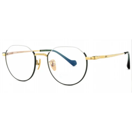 Black gold titanium OpteLux OSZCN056 half rim glasses round