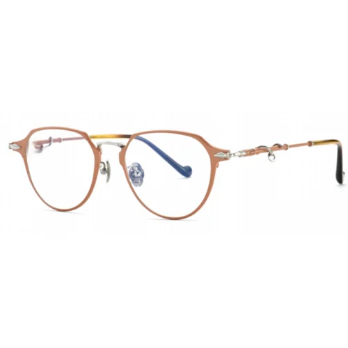 Brown OpteLux OSZCN098 round titanium eyeglasses