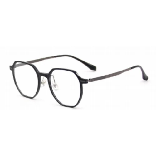 OpteLux OYH8406 crown glasses in black with dark metal temples three-quarter view