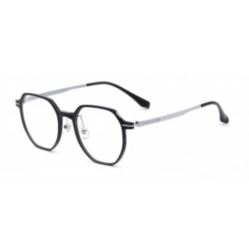 OpteLux OYH8406 crown glasses in black with light silver temples three-quarter view