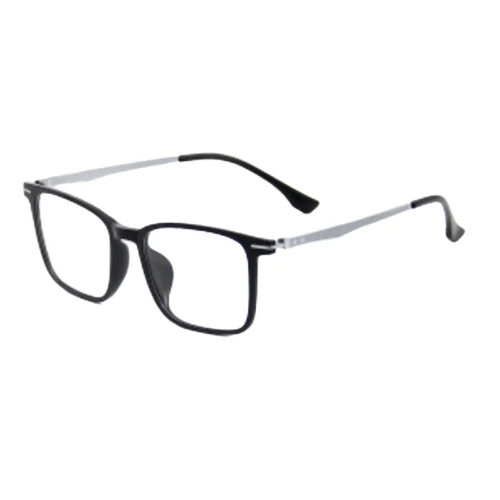 OpteLux OYH8413 black square eyeglasses with silver titanium temples