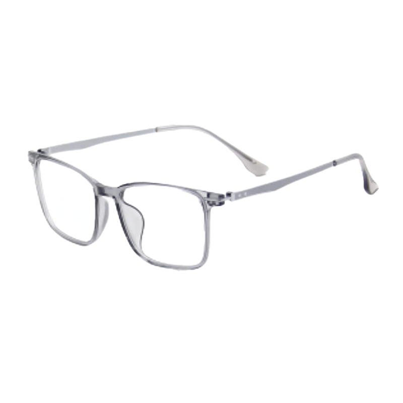 OpteLux OYH8413 transparent grey square eyeglasses with titanium temples