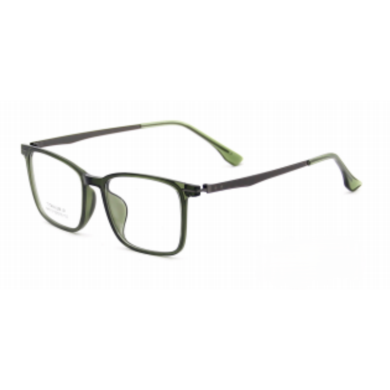 OpteLux OYH8413 olive green square eyeglasses with titanium temples