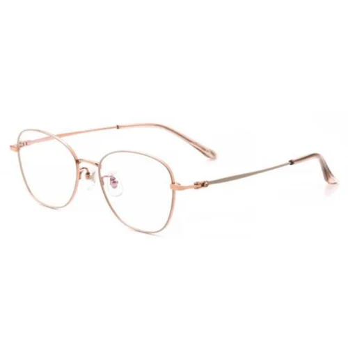 OpteLux OKA8213 titanium round eyeglasses – champagne titanium temple version