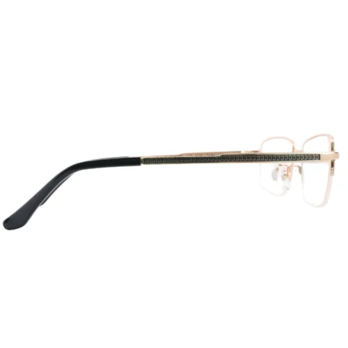 OpteLux OKA9213 square frame glasses side view with textured temple design