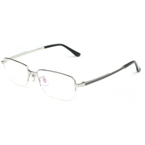 OpteLux OKA9213 square frame glasses in bright metallic finish