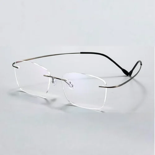 OpteLux ONC1602 rimless glasses – gunmetal titanium finish