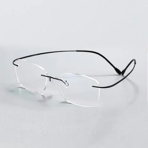 OpteLux ONC1602 rimless glasses – black titanium temples