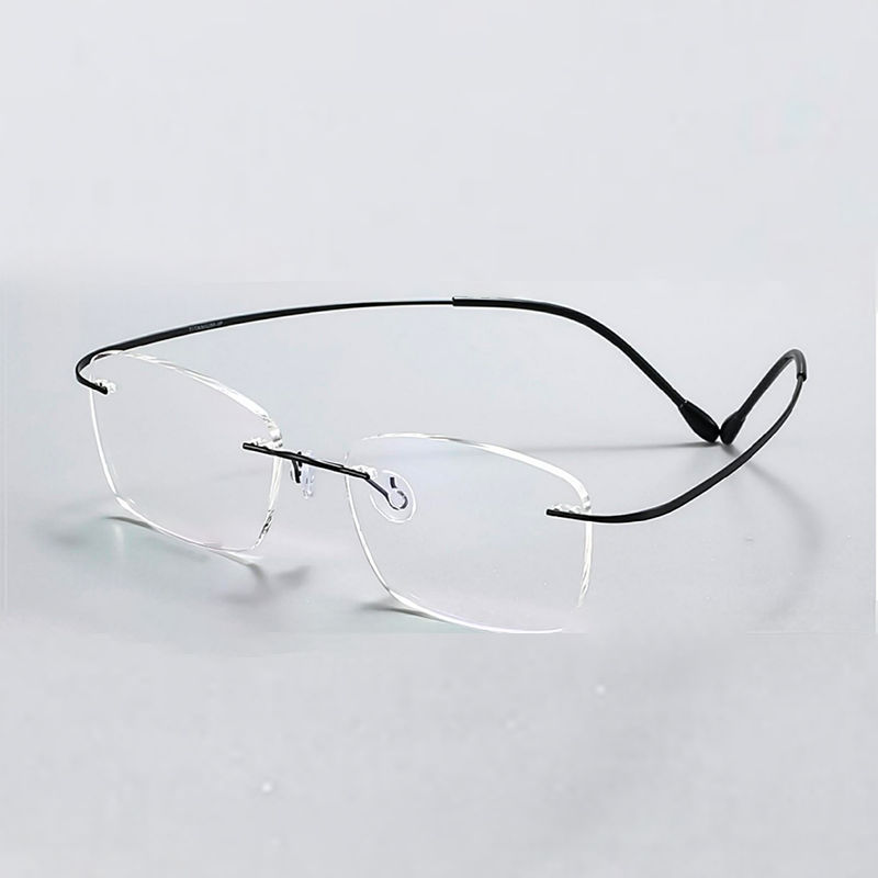 OpteLux ONC1602 rimless glasses – black titanium temples