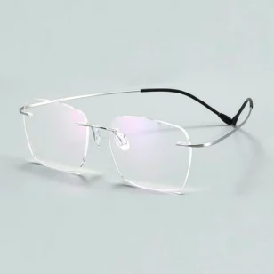 OpteLux ONC1625 rimless glasses in light titanium finish