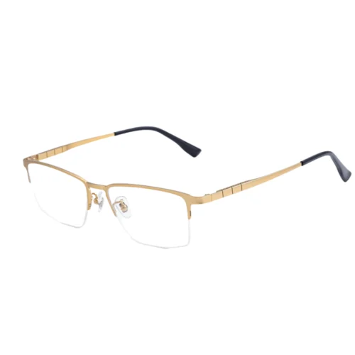 OpteLux ONC536 semi rim titanium glasses angled perspective