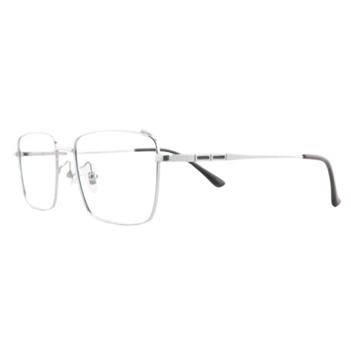 Optelux ONC6989 square frame glasses three-quarter view in silver
