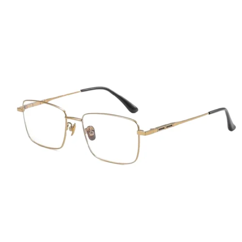 Optelux ONC6989 square frame glasses in warm gold finish