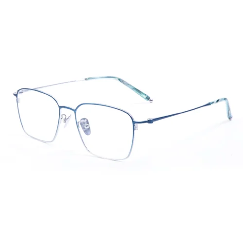 Optelux ONC8973 square glasses in teal blue with matching temple tips