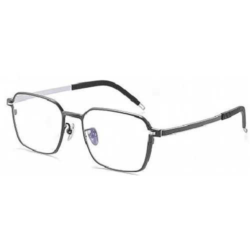 OpteLux ONC136 square frame glasses in charcoal metal three quarter view