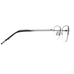 OpteLux ONC8807 half rim square glasses in dark metal, side view