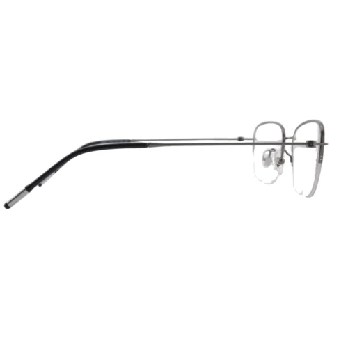 OpteLux ONC8807 half rim square glasses in dark metal, side view