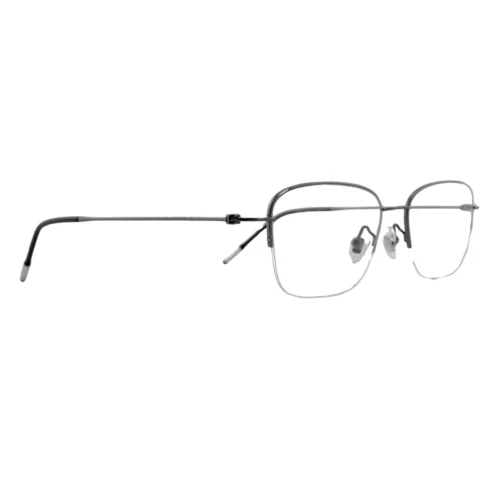 OpteLux ONC8807 half rim square glasses in dark metal, angled view