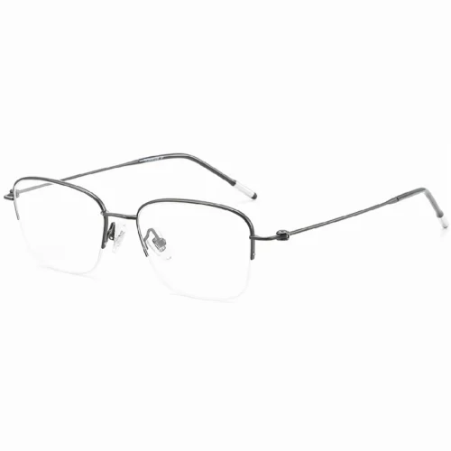 OpteLux ONC8807 half rim square glasses in graphite finish, angled view