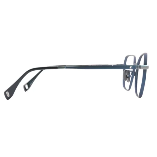 Side view of OpteLux ONC109 crown glasses with slim blue metal temples