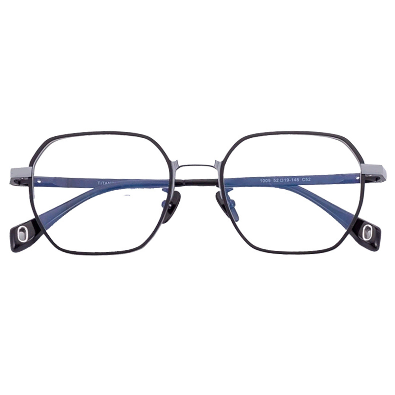 OpteLux ONC109 crown glasses dark geometric frame front angle