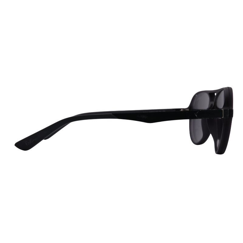 Side view of Clip-On Aviator Sunglasses OJO1914 with black temples and dark lenses