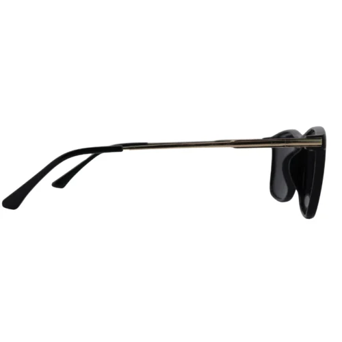 OpteLux OJO8167C1 polarized sunglasses, side profile with gold temple core