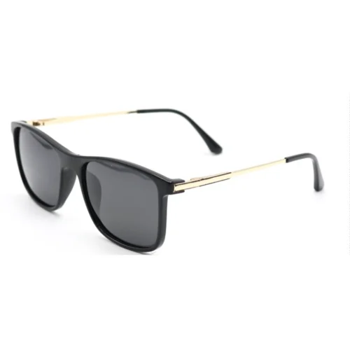 OpteLux OJO8167C1 polarized sunglasses highlighting gold temples – rear 3/4 view