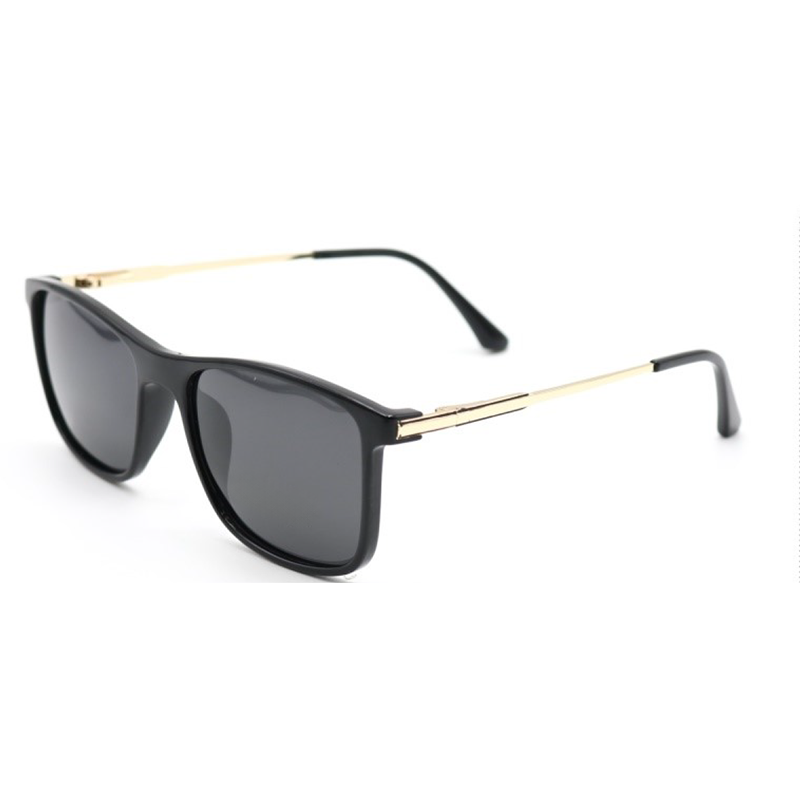 OpteLux OJO8167C1 polarized sunglasses highlighting gold temples – rear 3/4 view