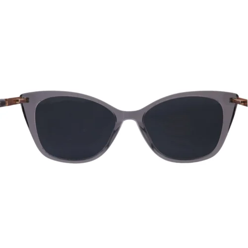 Front view of OpteLux OJO7828 smoke-grey cat-eye sunglasses