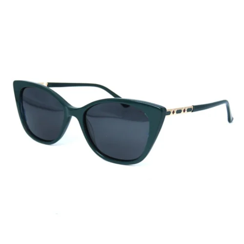 OpteLux OJO7828 deep-green cat-eye sunglasses with gold temple accents
