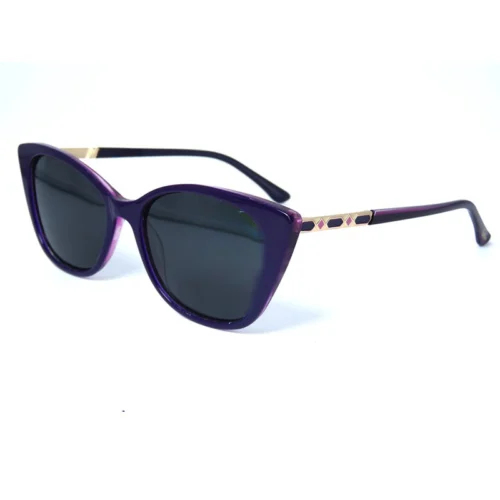 OpteLux OJO7828 purple cat-eye sunglasses with gold and black temple detailing