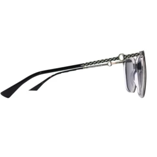 Side view of OpteLux OJO7813 black browline sunglasses – textured silver temples