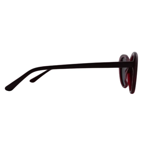 Optelux OJO6942 vintage sunglasses – red front with dark temples, side profile