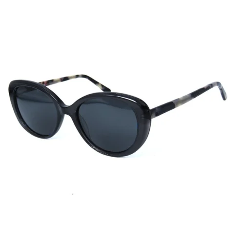 Optelux OJO6942 vintage sunglasses – classic black frame with grey-pattern temples