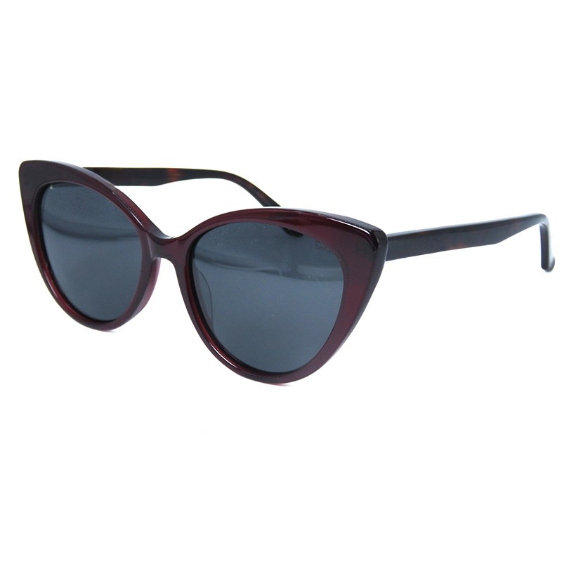 OpteLux OJO6951 cat-eye sunglasses with deep wine-tone front and dark temples