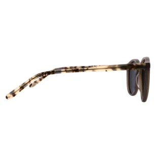 Optelux OJO6960 retro sunglasses — black front with amber tortoise temples