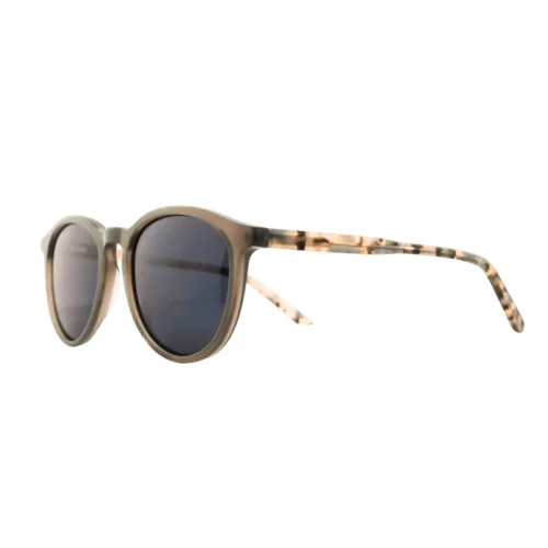 Optelux OJO6960 retro sunglasses in matte olive with tortoise temples