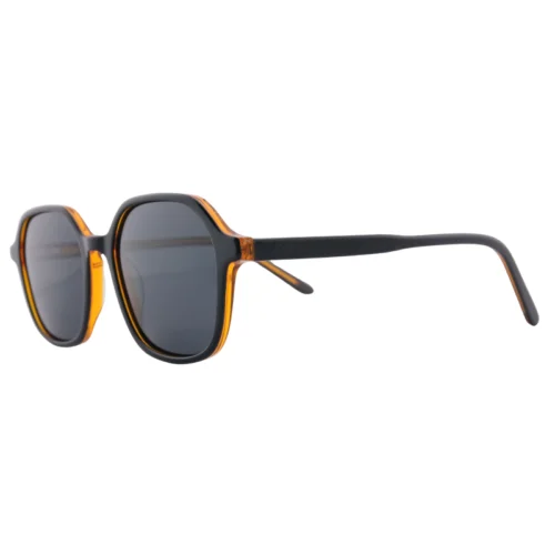 OpteLux OJO6961 vintage sunglasses – amber crystal and black two-tone with gray lenses
