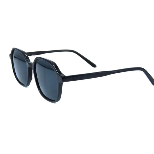 OpteLux OJO6961 vintage sunglasses – black frame with gray lenses (angled view)