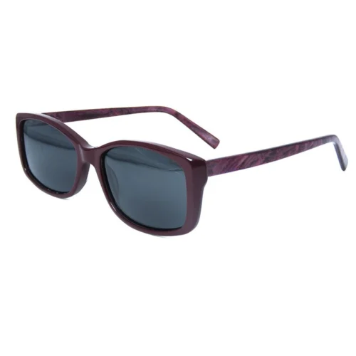 Burgundy trendy sunglasses with patterned plum temples | OJO711