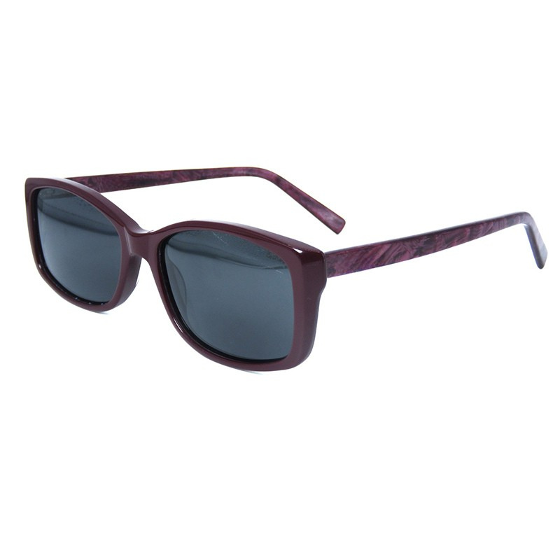 Burgundy trendy sunglasses with patterned plum temples | OJO711