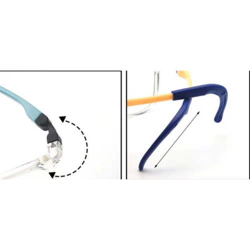 Flexible kids glasses frames hinge flexibility engineering close up