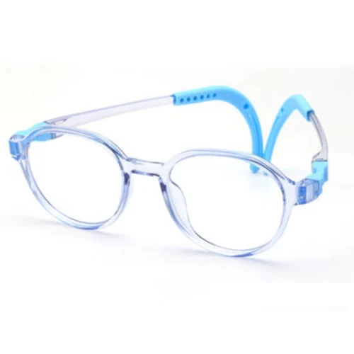 OpteLux OLB7204 Kids’ Browline Full Frame eyeglasses in clear blue with matching blue temples