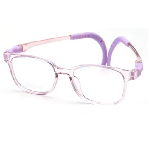 OpteLux OLB7205 purple pink rectangular flexible frame – best glasses for teenager reading focus
