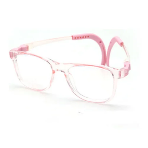 Crystal Pink Kids’ Eyeglasses with Flexible Strap | OpteLux OLB7206