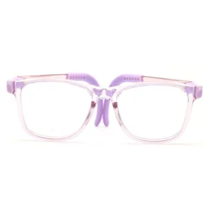 Crystal Clear and Lavender Kids’ Eyeglasses Front View | OpteLux OLB7206