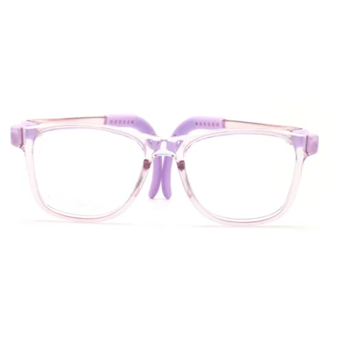 Crystal Clear and Lavender Kids’ Eyeglasses Front View | OpteLux OLB7206