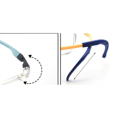 OpteLux flexible kids glasses frames in transparent front with black flexible arms OLB7208.