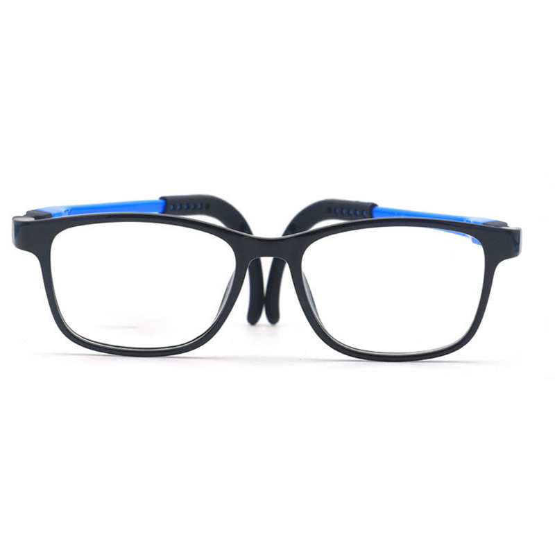 OpteLux OLB7209 black reading glasses for teens front view with blue support arms
